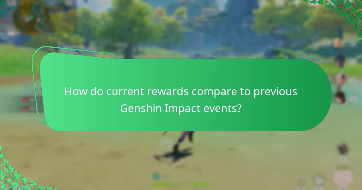 How do current rewards compare to previous Genshin Impact events?
