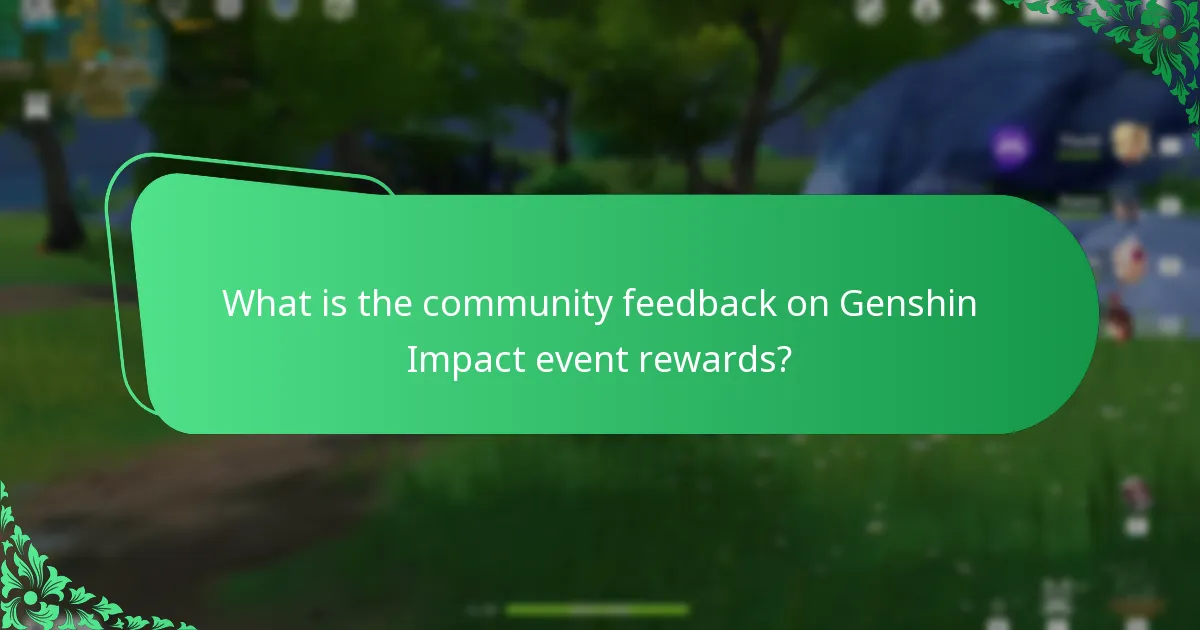 What is the community feedback on Genshin Impact event rewards?
